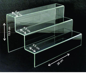 Kệ mica trưng bày mô hình - sản phẩm - quà tặng 3 tầng