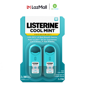 Xịt thơm miệng Listerine Cool Mint Pocketmist Set x2 chai 7.7ml