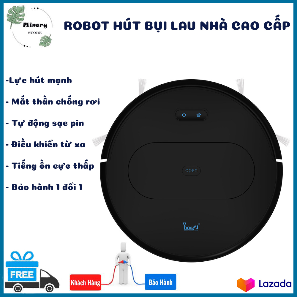 Robot hut bui lau nha, may lau nha thong minh, máy hút bụi lau nhà. quét- hút- lau . lực hút mạnh, động cơ công suất cao. tiện lợi dễ sử dụng. bảo hành 1 đổi 1 toàn quốc.
