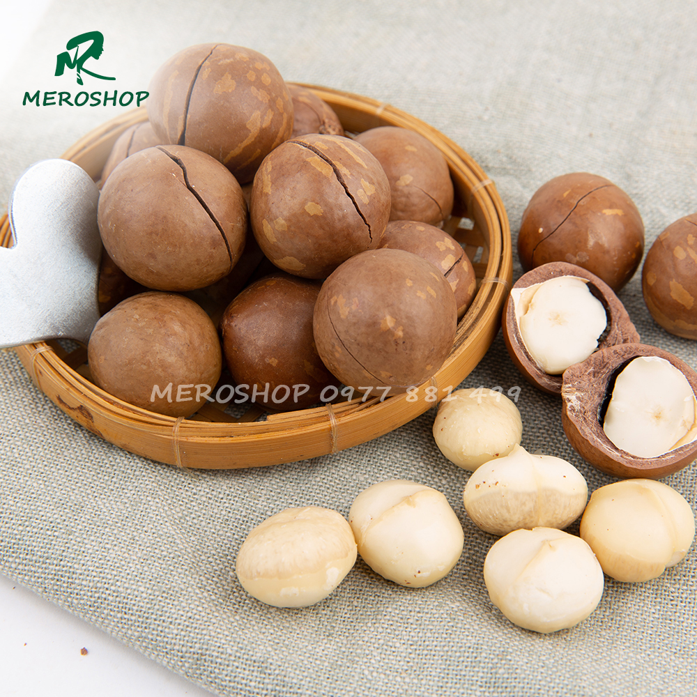 500gram hạt macca daklak nứt vỏ sấy chín