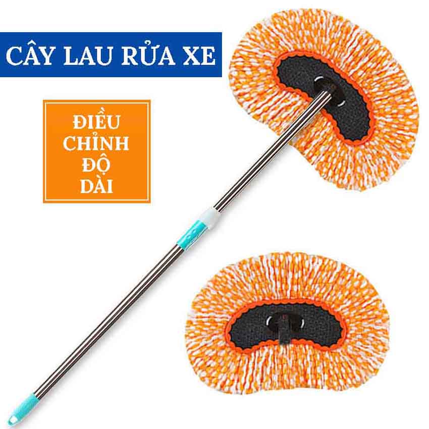 Cây Lau Rửa Xe Ô Tô Cán Dài Lông Mềm, Có Thể Kéo Dài – CHỔI DÀI VERSION 5 LÔNG CAM