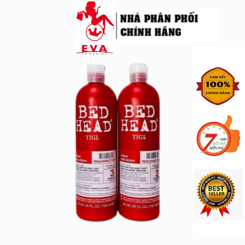 Cặp dầu gội xả tigi đỏ 750ml tigi bed head urban6