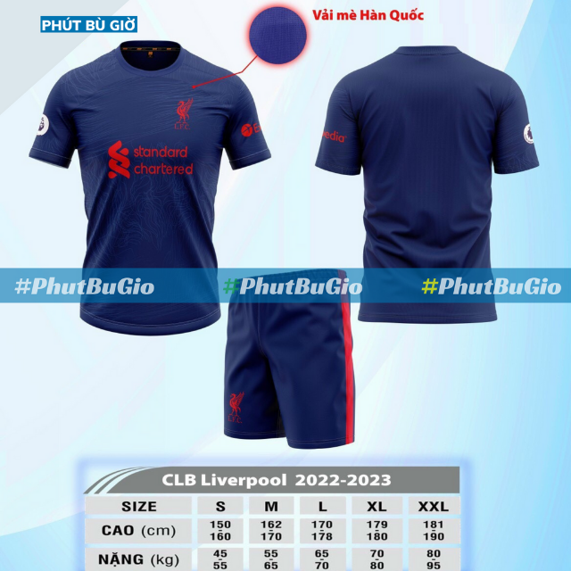 [Cao Cấp] Bộ Quần Áo Đá Banh Bóng Đá CLB Liver/ Liverpool Vải Mè Hàn Quốc - Phút Bù Giờ Sports