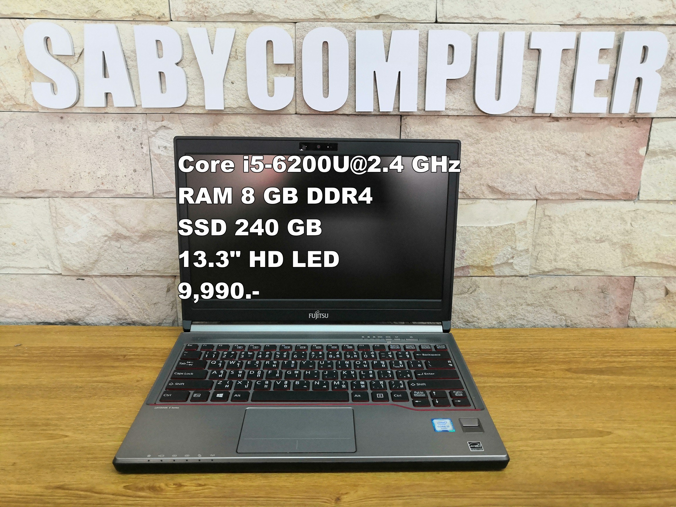 Notebook โน๊ตบุ๊คมือสอง Fujitsu i5 RAM 8GB/SSD 240GB/จอ 13.3"/(สั่งเกมส์ได้)(GTAV/PUBG Mobile/PB/HON/ROV/FreeFire/PES2017/CS/Sim4)ทดสอบแล้วเล่นได้ ราคา 7,590 บาท*ส่งฟรี