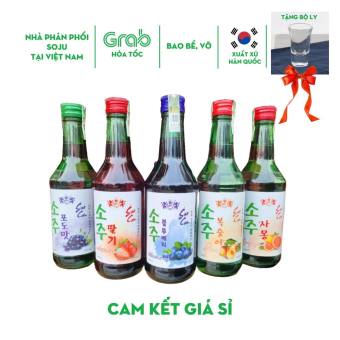 Soju Hàn Quốc 360ml, Tặng Bộ Ly Thủy Tinh, Nước Ép Hoa Quả Lên Men