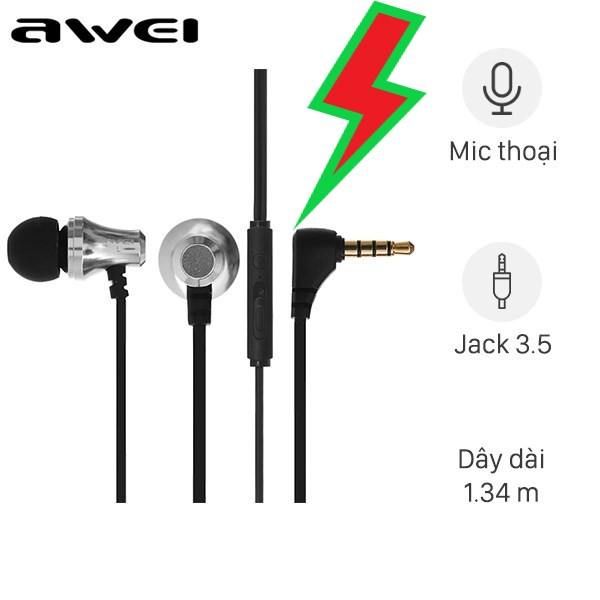 Tai nghe ep awei q50hi bạc