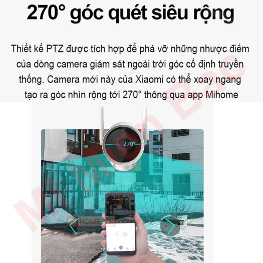 Camera Ngoài Trời Camera IP Giám Sát Xiaomi IMILAB xoay 270 độ EC3 2K quốc tế 360° CMSXJ25A, Chống Nước IP66, Phát Hiện Cảnh Báo Đột Nhập, Chọn Vùng Cảnh Báo, BẢN QUỐC TẾ - Chính Hãng Xiaomi