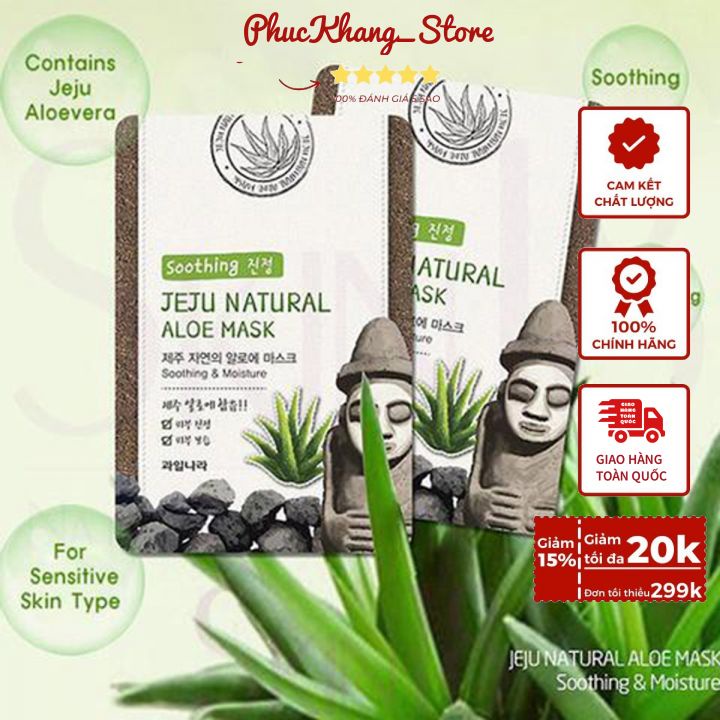 Mặt nạ dưỡng da hàn quốc welcos jeju natural aloe mask 20ml