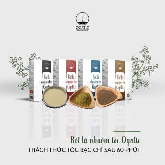 Bột lá nhuộm tóc thảo dược Ogatic các màu (ĐEN, NÂU, NÂU ĐỎ, XANH ĐEN)  - 100% từ thảo dược thiên nhiên không hóa chất (50g)