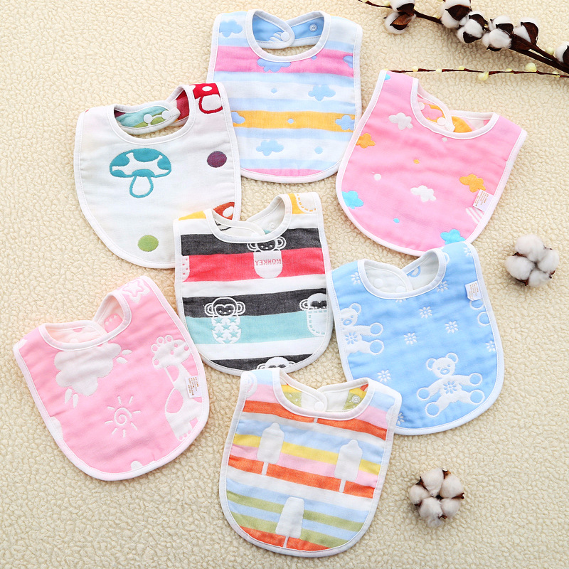 Yếm xô vuông 6 lớp 2 mặt cho bé sơ sinh, yếm dãi hàng đẹp an toàn cho bé-KIMIBABY