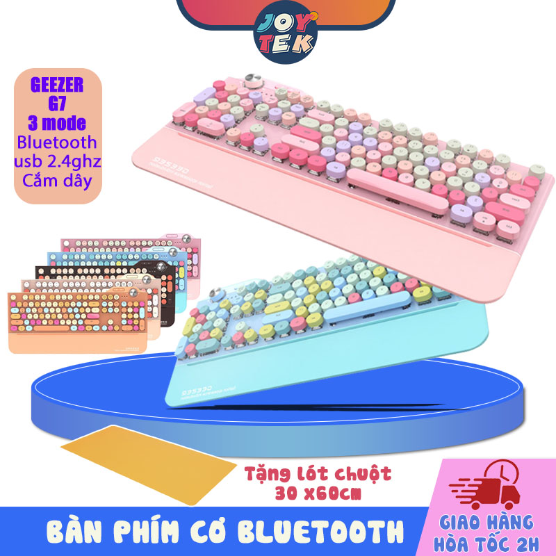 Bàn phím cơ không dây bluetooth Mofii Geezer G7, bàn phím bluetooth cho ipad / điện thoại/ macbook /pc 3 chế độ kết nối