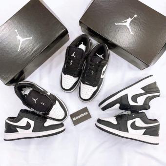 Giày jordan 1 low panda đen trắng, Giày jd low cổ thấp nam nữ full box