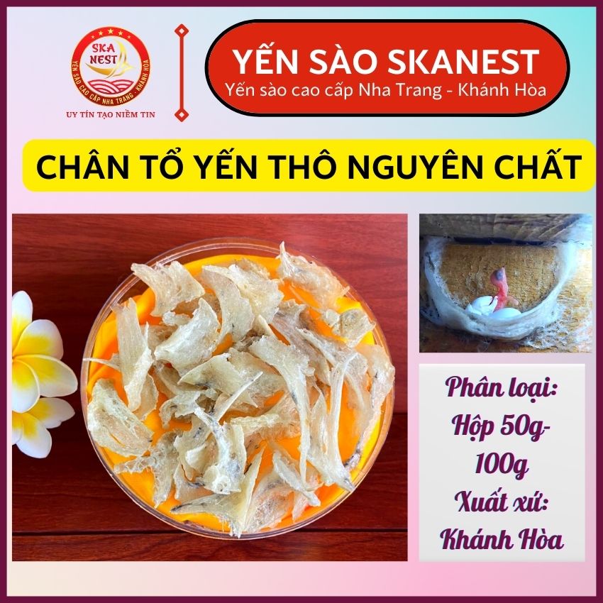 Chân yến thô 50gr Chân Tổ Yến Thô Khánh Hòa Tặng nguyên liệu chưng Bổ dưỡng cho sức khỏe Tăng cường sức đề kháng và hệ miễn dịch