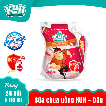 Sữa Kun Túi Dâu Thùng 24 Túi x 110ml
