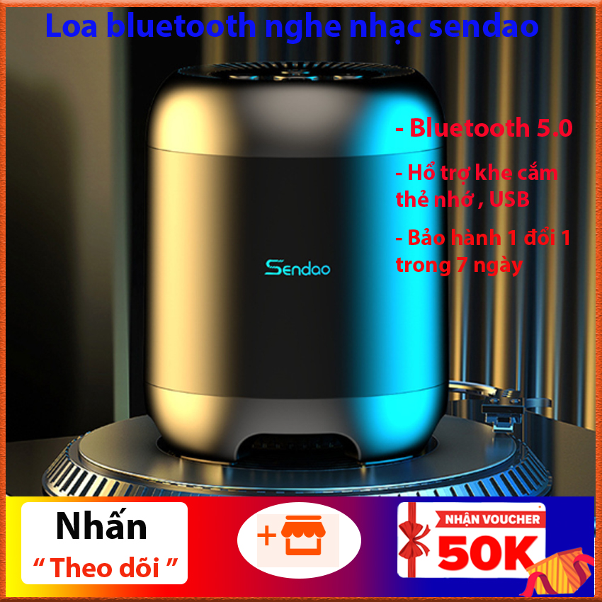 Loa bluetooth bass mạnh  âm thanh hifi , loa kết nối mạnh Sendao có điều khiển âm lượng - hàng nhập