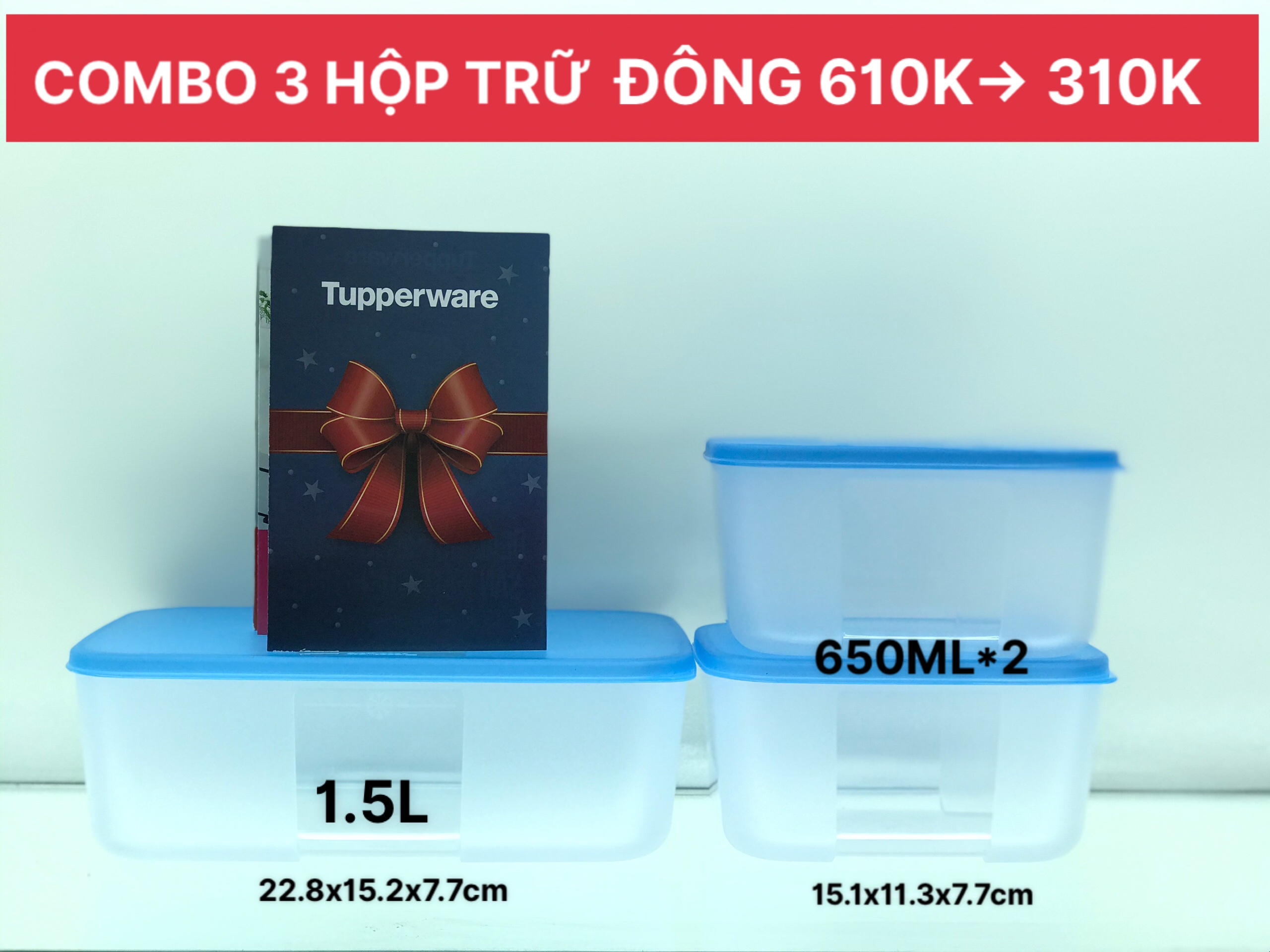 Tupperware official store - bộ hộp trữ đông freezermate 3 hộp lazada chính hãng 100%