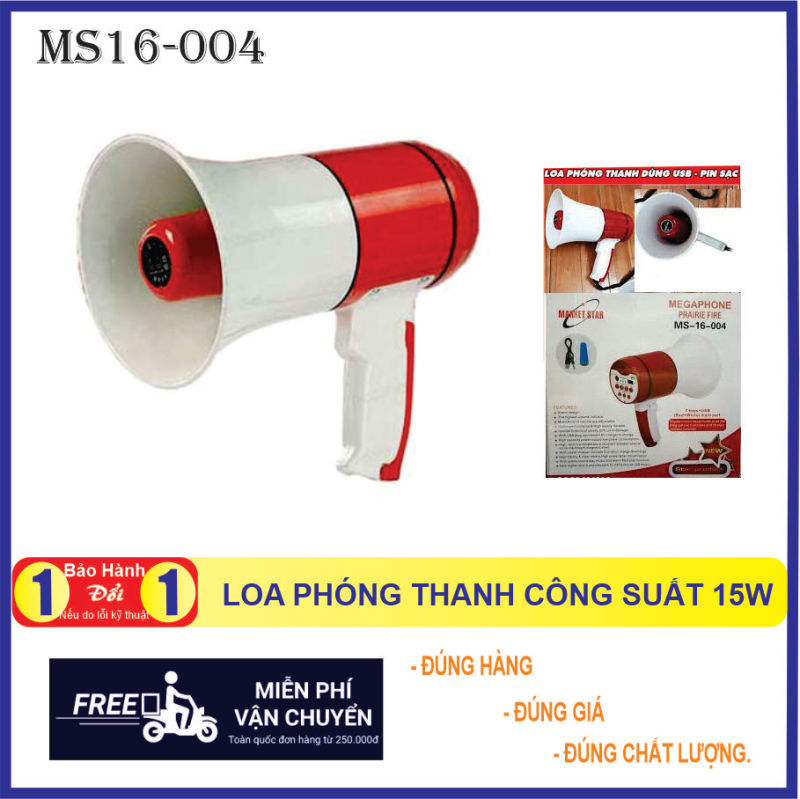 Loa phóng thanh công suất 15w có sạc điện - loa phát thanh cầm tay có chức năng thu âm cao cấp- loa phóng thanh cầm tay mini nhỏ gọn có cổng usb có sạc.