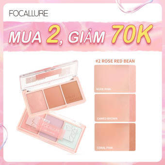 Bảng Phấn Má Hồng FOCALLURE 3 Màu Sắc Tố Cao Lâu Trôi Trọng Lượng Nhẹ 13.5g【Mua 2, giảm 70.000 ₫】