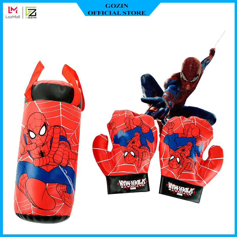 Bộ Bao Đấm Boxing Cho Bé Gozin Kèm Găng Tay Chất Liệu Da Siêu Mềm An Toàn Cho Bé Khi Chơi – Hàng Chính Hãng