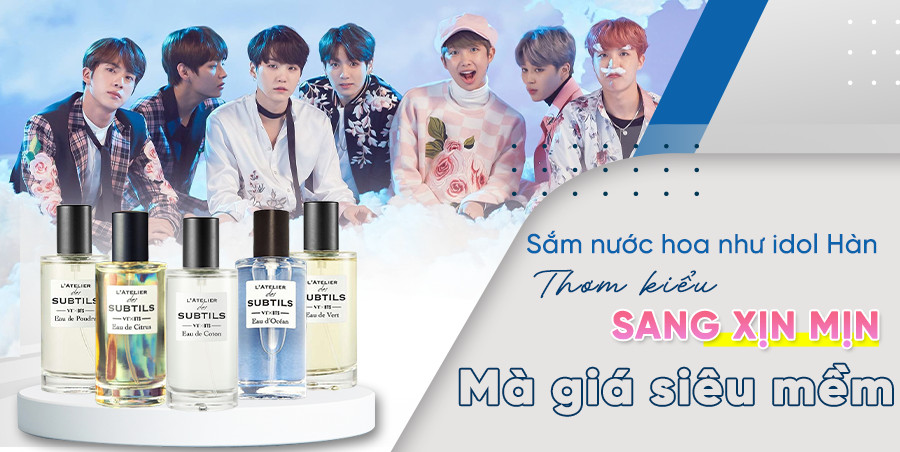 Nước hoa vt x bts 50ml, nước hoa của nhóm nhạc bst, hương thơm dịu ngọt của hương tự nhiên,gỗ,vải,vani,...lưu hương đến 6h.