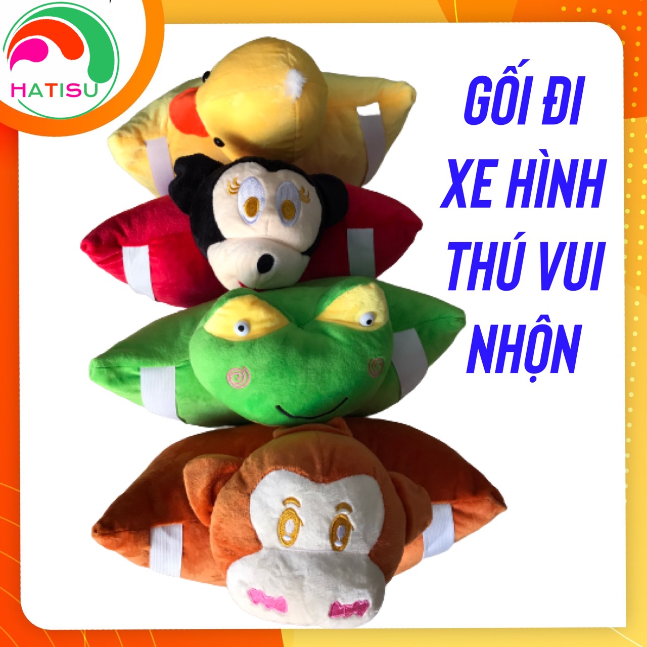 Gối đi xe cho bé hình thú vui nhộn HaTiSu