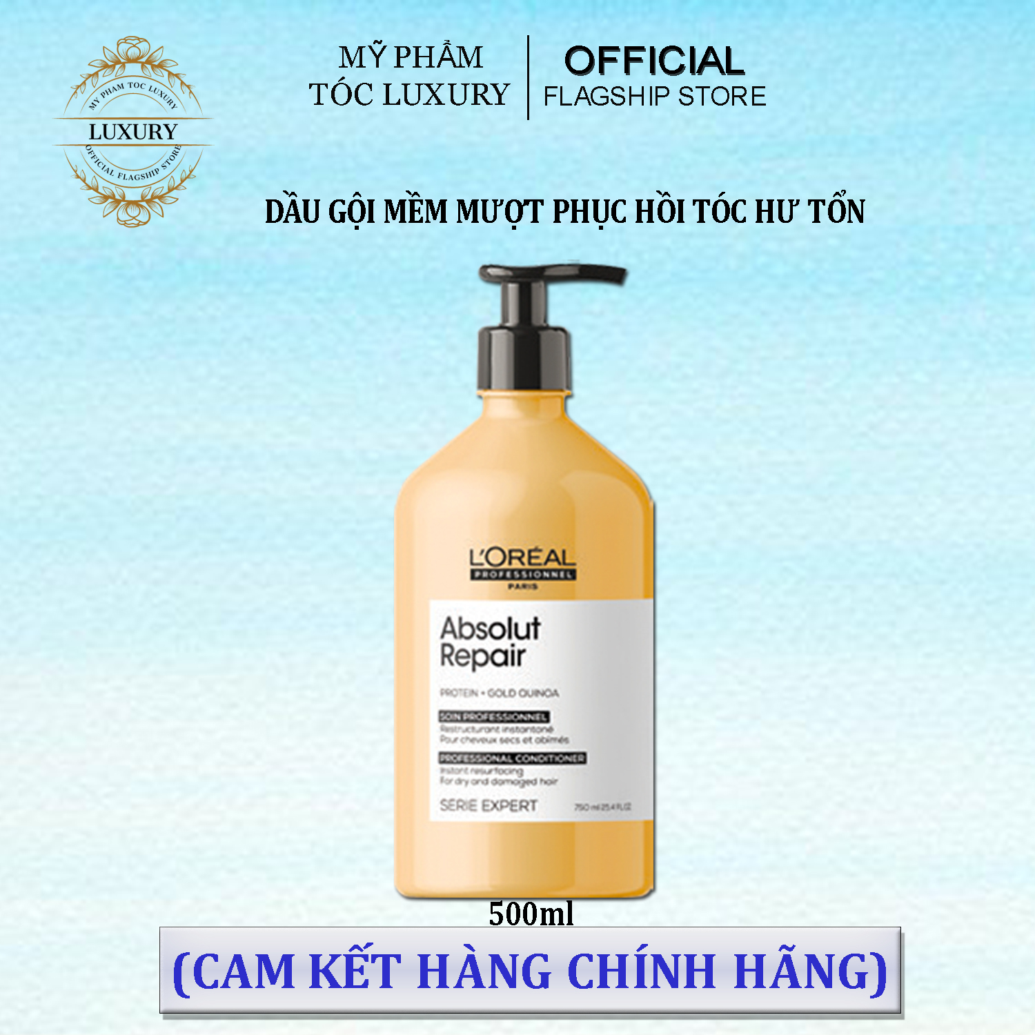 Dầu gội Loreal professionnel phục hồi tóc hư tổn Absolut repair 500ml
