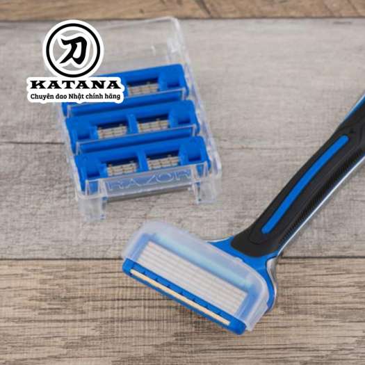 Dao cạo râu Nhật Bản 5 lưỡi cao cấp Axia kèm thêm 5 đầu thay - Bảo hành 12 tháng