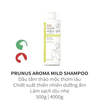 DẦU GỘI ĐẦU THẢO DƯỢC CHO CHÓ MÈO PRUNUS AROMA MILD SHAMPOO (500g)