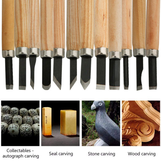 VEMOUNT 12 Cái Đục Chạm Khắc Gỗ Dụng Cụ Cắt Gỗ Cơ Bản Tự Làm Và Dụng Cụ Cầm Tay Đục Gỗ Chi Tiết Tự Làm Công Cụ