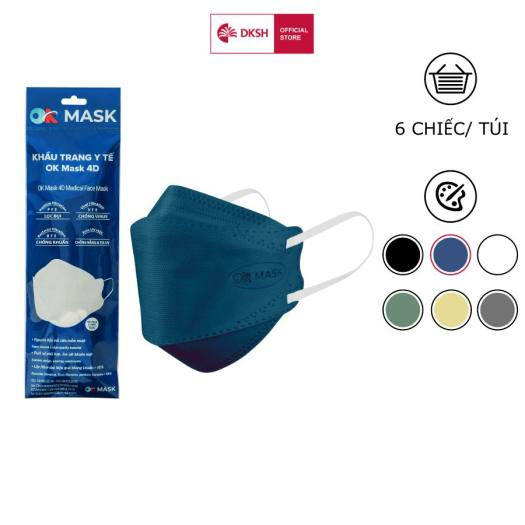 Khẩu Trang Y Tế OK Mask 4D Cao Cấp (DKSH phân phối) - Bịch 6 chiếc