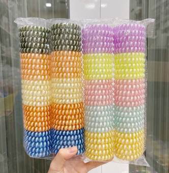 Combo 5 dây buộc tóc lò xo màu Pastel dễ thương sang trọng