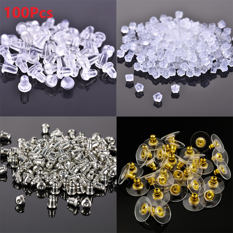 100/500pcs Silicone Rubber Earring Back Stoppers For Stud Earrings Ear  Stopper Diy Jewelry Making Earring Findings Accessories Hk