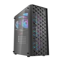เคสคอมพิวเตอร์ (เคสเปล่า) DARKFLASH DK351 BLACK / WHITE E-ATX TEMPERED GLASS PC CASE GAMING CHASSIS
