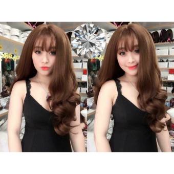 Tóc giả nữ nguyên đầu 💄FREESHIP💄 Tóc giả nguyên đầu xoăn bấm phồng chân tóc