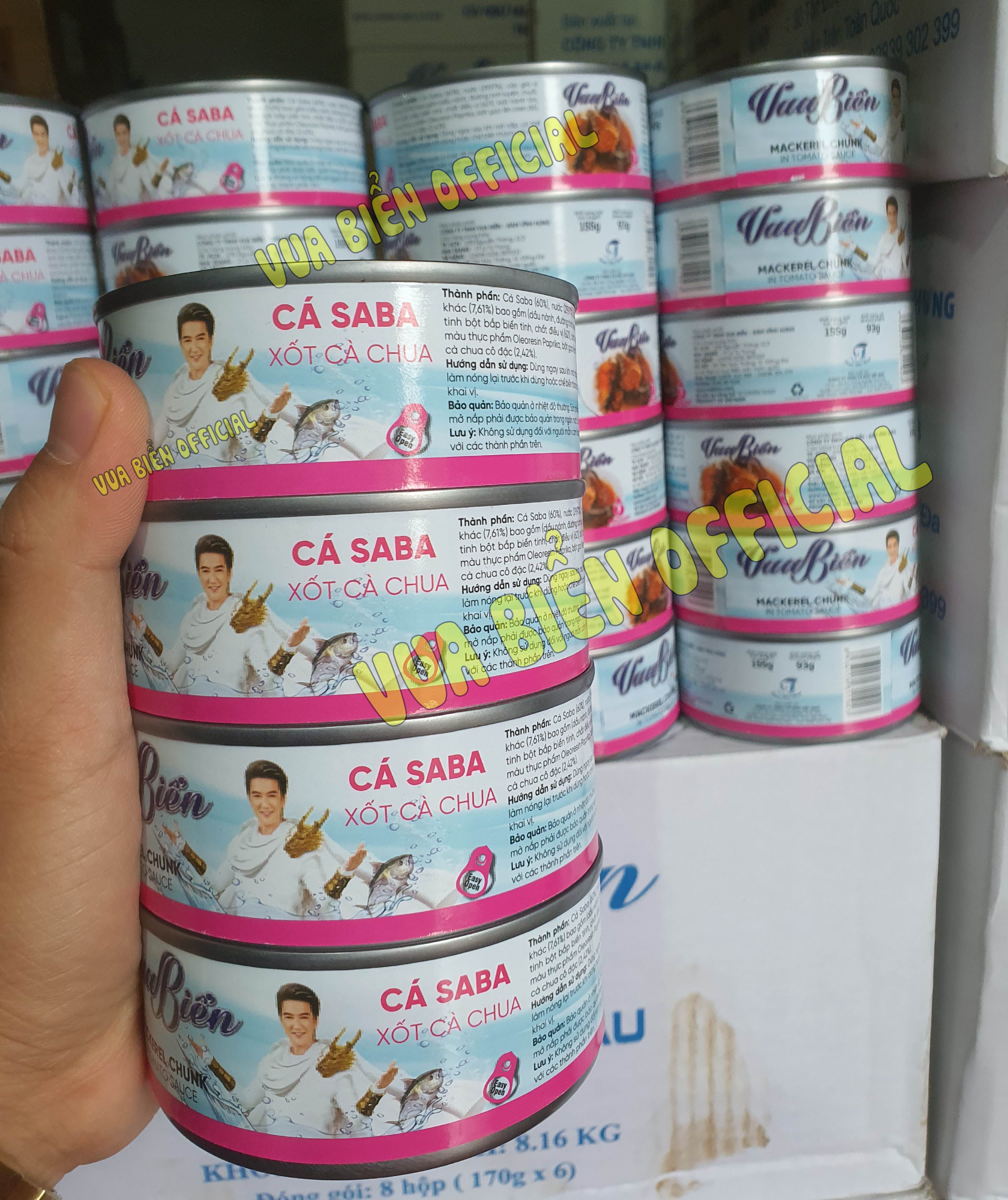 Cá saba xốt cà chua vua biển chính hãng - mackerel chunk tomato sauce 155g - hsd 31/12/2024