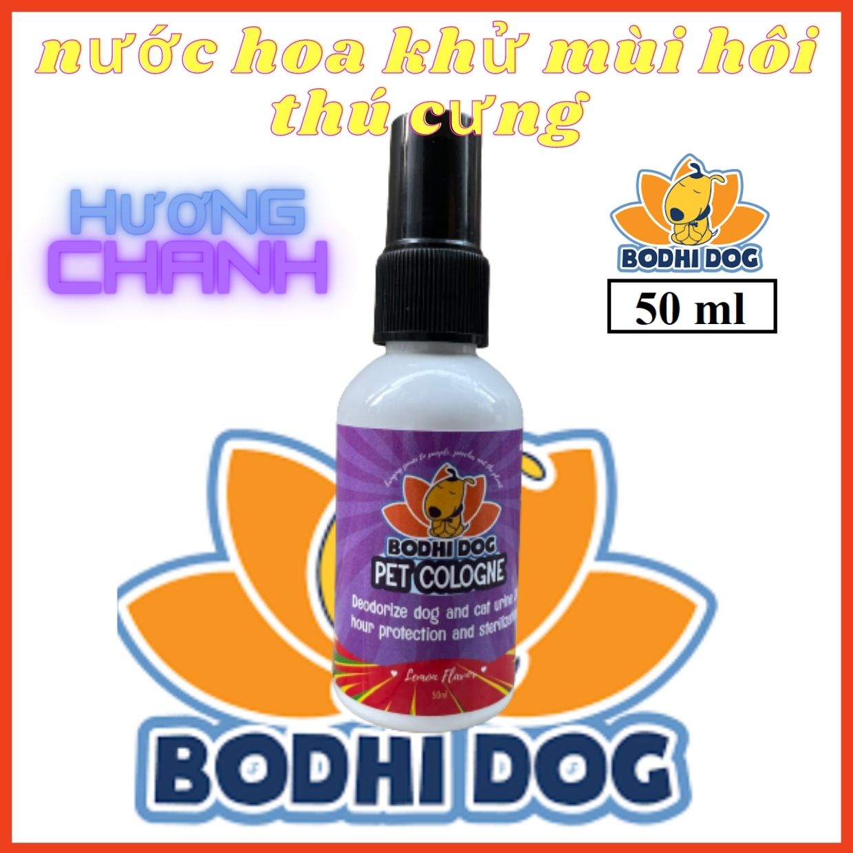 Xịt khử mùi sữa tắm khô nước hoa cho thú cưng BODHI Dog hương chanh- Xịt khử mùi cho chó mèo hương chanh tươi mát dễ chịu giúp diệt khuẩn môi trường khử mùi hôi cát mèo và mùi hôi chuồng trại cho thú cưng