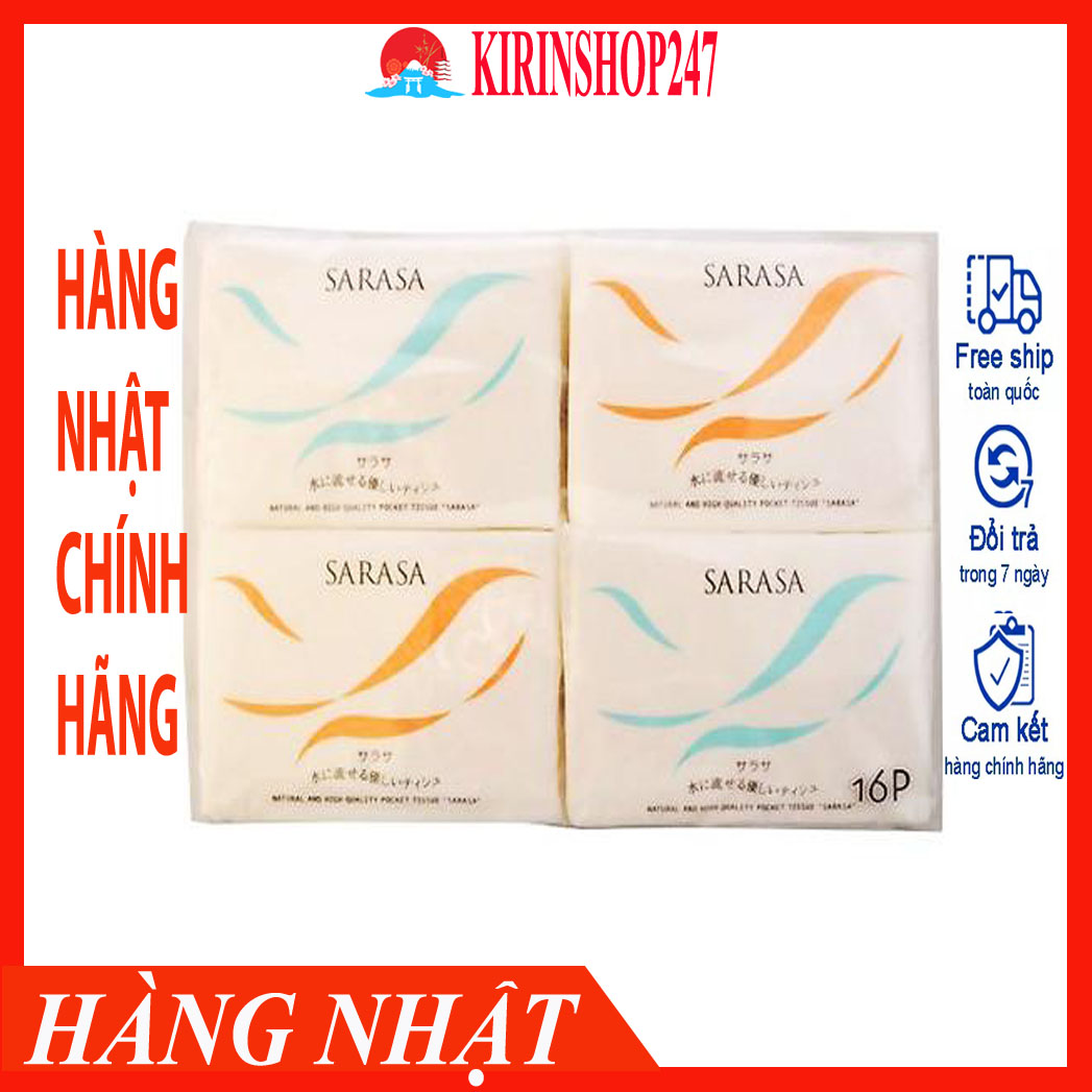 Set 16 khăn giấy bỏ túi cao cấp Sarasa - Made in Japan