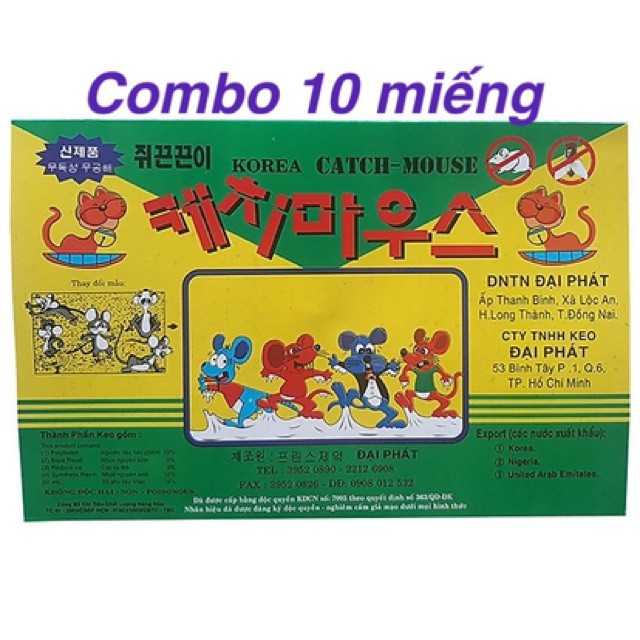 Combo 10 miếng Keo dính chuột Siêu Dính | Miếng keo dán chuột | Miếng bẫy chuột