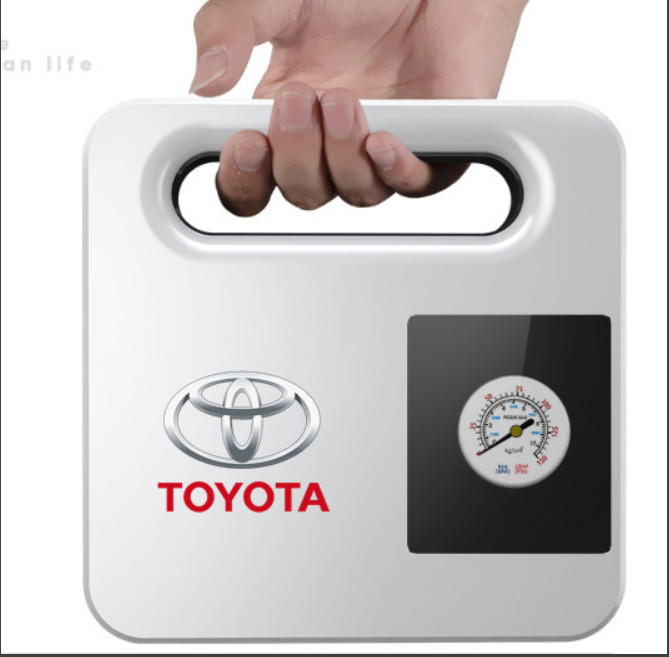Bơm Lốp Xe Ô Tô Toyota - Máy Nén Khí, Bơm Lốp Ô Tô, Xe Tải Nhỏ, Xe Máy - Công Suất Lớn - Bơm Khỏe, Mạnh, Đều Và Không Gây Nóng - Thiết Kế Nhỏ Gọn - Vỏ Chống Va Đập Siêu Bền