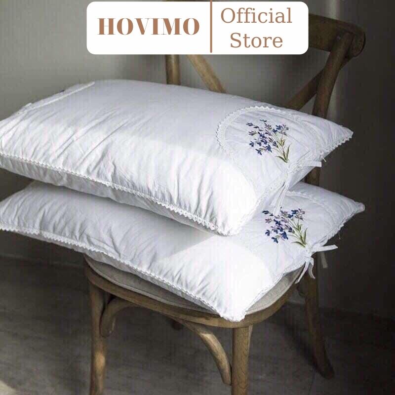 Gối lông vũ nhân tạo thơm hương Lavender bông gòn microfiber gối khách sạn êm mềm hàng VN chất lượng cao HOVIMO D1.106.1