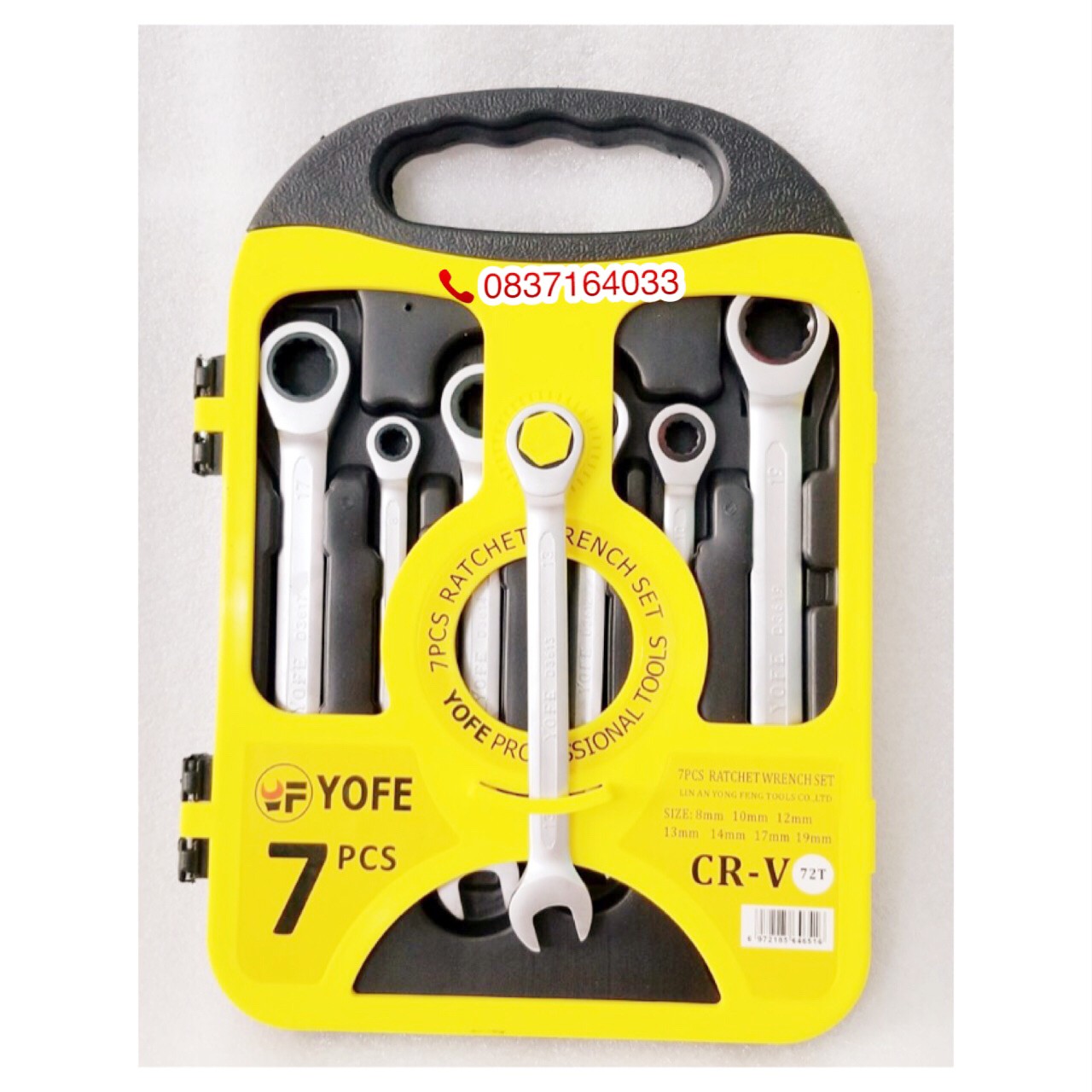 Bộ cờ lê vòng miệng tròng tự động 7 chi tiết Chính hãng YOFE 8-19mm