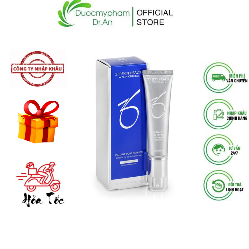 Hàng công ty - serum kiềm dầu thu nhỏ se khít lỗ chân lông zo skin health instant pore refiner tẩy tế bào chết - duocmyphamdran