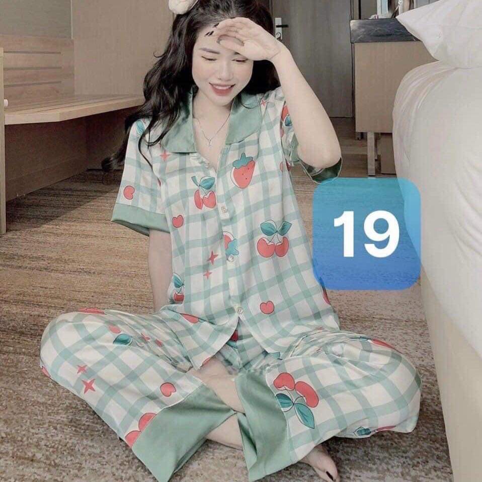 Đồ bộ nữ pijama mặc nhà lụa ngủ tay ngắn quần dài