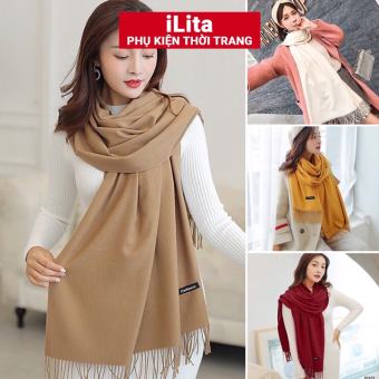 Khăn quàng cổ nữ mùa đông len cashmere choàng cổ đẹp giữ ấm đủ màu trơn đen vàng đỏ be xanh dương tím rêu hồng
