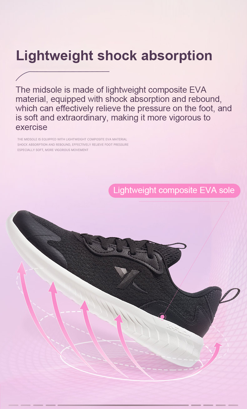 Xtep Women Running Shoes New Fashion Sports Sneakers Comfortable Running  Shoes Breathable Fitness Shoes 878118110010