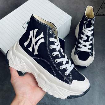 Giày MLB Chunky High New York Yankees Black cao cổ màu đen