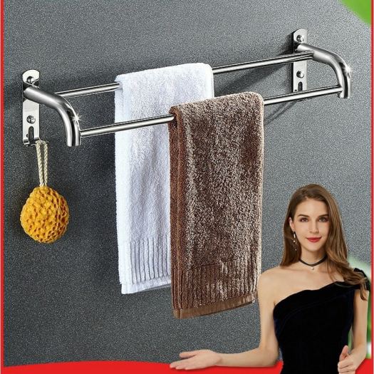 Phụ Kiện Nhà Tắm INOX 304 cao cấp Giá treo khăn tắm Thanh vắt khăn Móc treo quần áo - Dán tường gạch men hoặc khoan