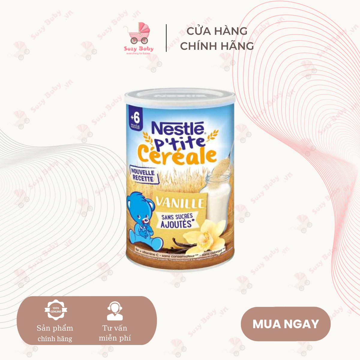 Bột lắc sữa nestle pháp vị vani 6m+ 400gr cho bé