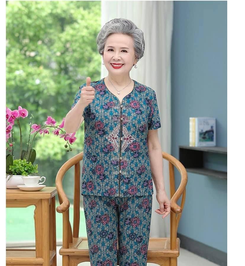 Bộ quần áo thun cho bà cao niên/ Thời trang trung niên cho bà/ Đồ mặc nhà cho bà cao niên