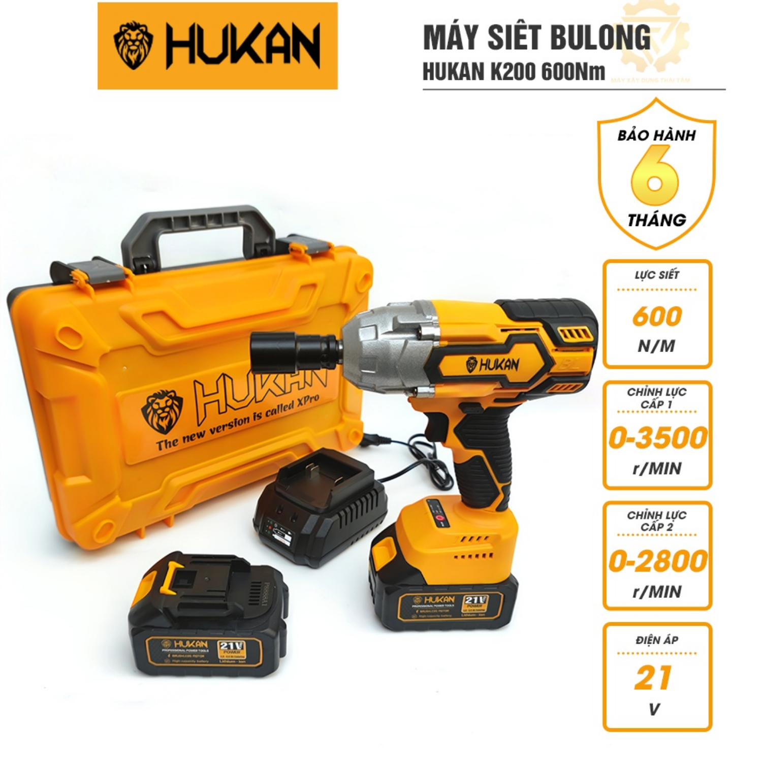 Máy siết bulong hukan k200 lực siết 600 n.m